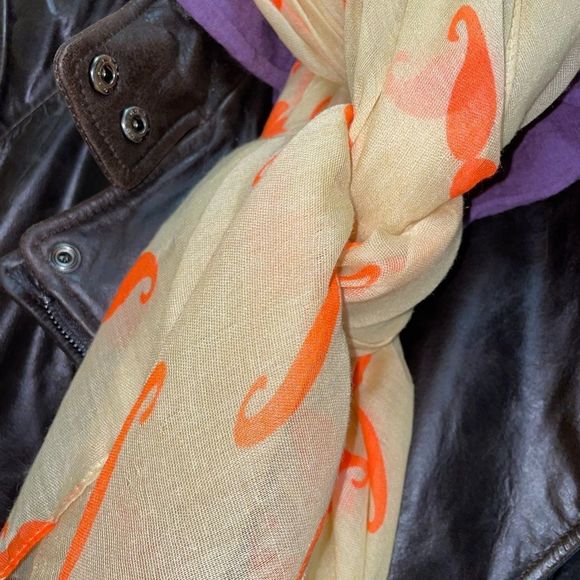 Pashmina - Unique Mustache Print - Bid Now = Discounted Shipping - Picture 2 of 7